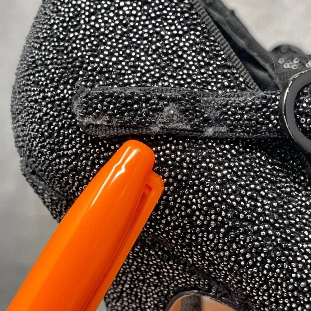Alice + Olivia Heels 38 1/2 38.5 US 7.5 Black‎ Beaded Platform Ankle Strap Lynda